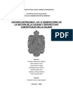 Perspectivas de La Calidad y Sus 10 Generaciones de La Evolución