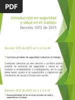 Introducción en Seguridad y Salud en El Trabajo Decreto 1072 de 2015