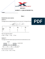 Physics Worksheet # 1 (Measurements) Name