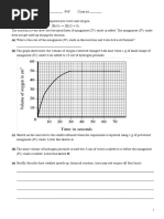 Exercise On Rate of Reactio