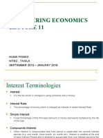 Engineering Economics: Huma Fawad Hitec, Taxila September 2015 - January 2016