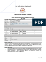 DHA Suffa University Karachi: Linear Algebra and Ordinary Differential Equations BS-2303