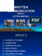 Written Communication - Topic 2 Letter Writing