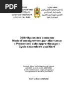 Délimitation Des Contenus Mode D'enseignement Par Alternance Présentiel / Auto-Apprentissage Cycle Secondaire Qualifiant