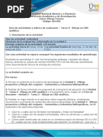 Guía de Actividades y Rúbrica de Evaluación - Tarea 3 Dibujo en CAD Analítico