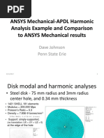 ANSYS APDL Harmonic Analysis Example 