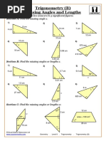 Trigonometry (B) Missing Angles and Lengths: Give Answers To 3 Significant Figures