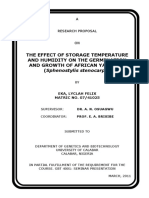 The Effect of Storage Temperature and Humidity On The Germination and Growth of African Yam Bean (Sphenostylis Stenocarpa)