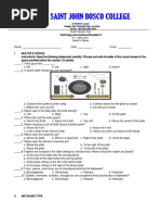 Fourth Quarter Test Technology and Livelihood Education 9 A.Y. 2020-2021 Grade 9-Perlas