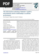 The Information Technology Students' Cognitive Determinants and Its Relationship To Academic Performance