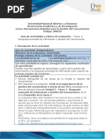 Guía de Actividades y Rúbrica de Evaluación - Unidad 3 - Tarea 4 - Búsqueda Avanzada de Información y Gestión Del Conocimiento