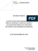 Estudio Tecnico Actualizacion Organigrama Planta de Cargos y Manual de Funciones Hospital San Jeronimo