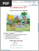 Consonante T para Niños de 5 Años