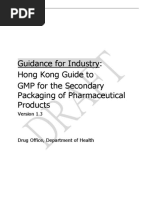 Guidance For Industry: Hong Kong Guide To GMP For The Secondary Packaging of Pharmaceutical Products