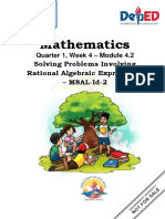 Q1-Wk-4, Math 8 - Q1 Module 4.2 - Problems Involving Rational Algebraic Expressions