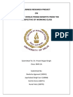 Business Research Project ON Monetary Versus Fringe Benefits From The Perspective of Working Class