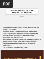 Vocal Music of The Romantic Period