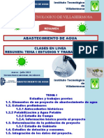 TEMA 1 ABASTECIMIENTO DE GUA Estudios y Trabajos Previos RESUMEN para Examen Clases en Línea M-J-2021