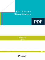 Unit 1 - Lesson 4 Binary Numbers