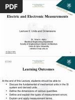 Electric and Electronic Measurements: Lecture-3: Units and Dimensions