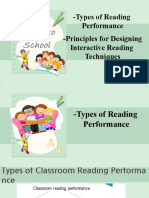 Types of Reading Performance - Principles For Designing Interactive Reading Techniques