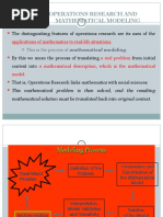 Operations Research and Mathematical Modeling