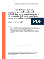 Lazzari, Mariana (UBA) - (2007) - Ensenanza Del Conocimiento Historico y Social en El Nivel Inicial. Las Ideas Organizadoras y El Concepto (..)