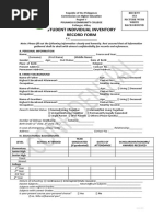 Student Individual Inventory Form