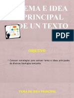 Tema e Idea Principal de Un Texto - II Nivel