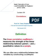 Correlations: Islamic University of Gaza Statistics and Probability For Engineers (ENGC 6310)