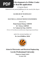Design and Development of A Peltier Cooler For Real Life Applications