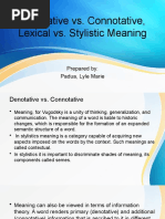 Padua, Denotative vs. Connotative, Lex. VS Stylistic