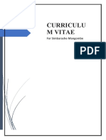 Curriculu M Vitae: For Simbarashe Mangombe