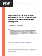 Lasso - Construccion de Liderazgo y Actitud Mitica en Presidentes Constitucionales Argentinos Reelegidos