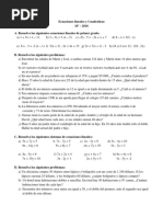 Ecuaciones Lineales y Cuadráticas 10°-2016