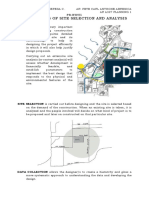 Parameters of Site Selection and Analysis