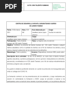 Acta Formación TH La Higiene Oral y La Nutrición