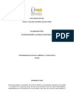 Control de Lectura, Javier Eduardo Castrillon INCLUSION SOCIAL PASO 2 TALLER CONTROL DE LECTURA 