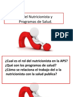 Programa y Rol Del Nutricionista