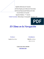 El Clima en La Navegación Cdte II:Leal.B C.I 27.337.599 Meteorología y Oceanografía Sección A-OP