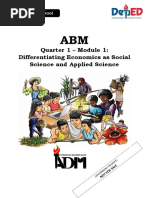 Quarter 1 - Module 1: Differentiating Economics As Social Science and Applied Science