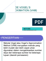 Metode Vogel'S Approximation (Vam) : Ftetode Transportasi