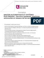 Master Automatique Et Systèmes ÉLECTRIQUES - Parcours Systèmes, Machines Autonomes Et Réseaux de Terrains (M2)