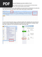 Calculating and Displaying Regression Statistics in Excel