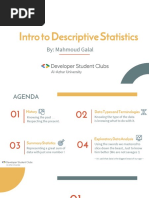 Intro To Descriptive Statistics: By: Mahmoud Galal