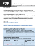 Brian Kohout RDG 323 Think Aloud Strategy Planning Sheet