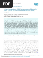 Cultural Adaptations of CBT A Summary and Discussion of The Special Issue On Cultural Adaptation of CBT