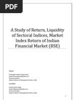 A Study of Return, Liquidity of Sectoral Indices, Market Index Return of Indian Financial Market (BSE)