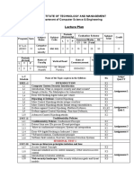 Lecture Plan: Goel Institute of Technology and Management Department of Computer Science & Engineering