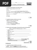 Unit Test 1 Grammar, Vocabulary, and Real-World English: Grammar 1 Complete The Email With The Correct Form of Have